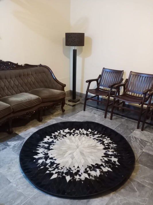 Cow skin Patchwork Rugs (Round)