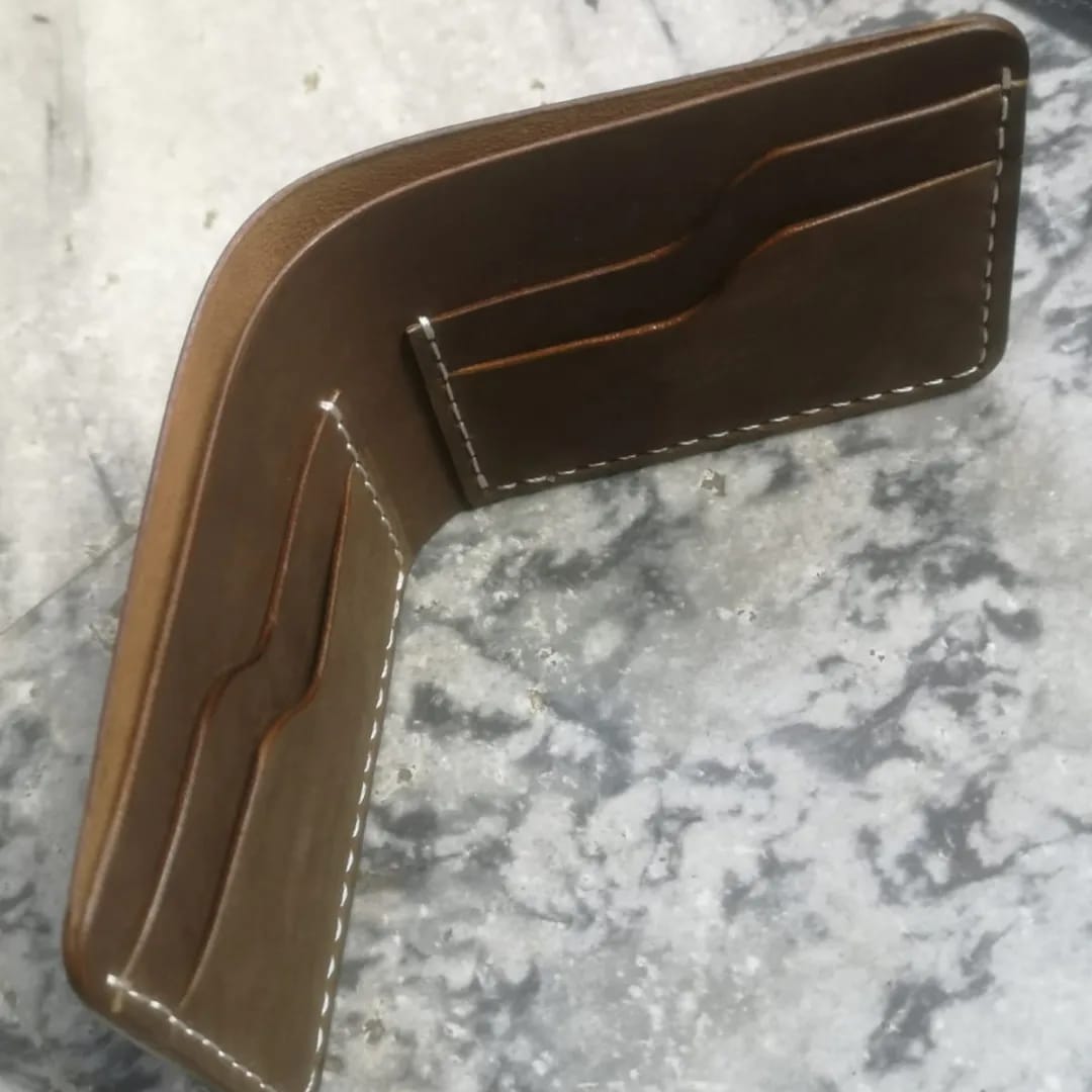 Handmade and hand Stitched pullup wallet