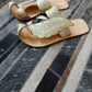 Hand embroidery till work leather Chappals