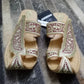 Hand embroidery till work leather Chappals