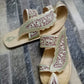 Hand embroidery till work leather Chappals