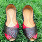 Ladies cutwork leather khussa