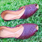 Ladies cutwork leather khussa