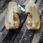 Hand embroidery till work leather Chappals