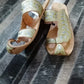 Hand embroidery till work leather Chappals